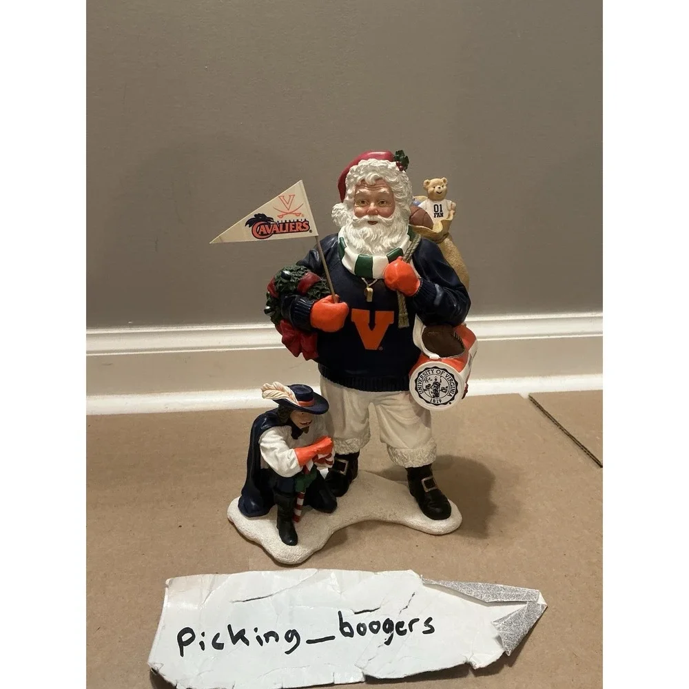 University Of Virginia, The Cavaliers SANTA Figurine Danbury Mint 9